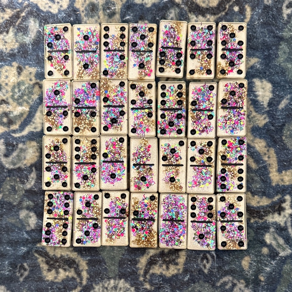 Colorful Glitter Domino Set